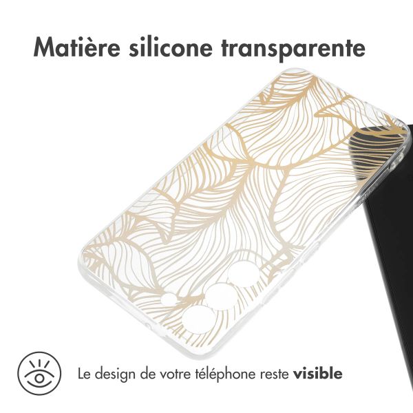 imoshion Coque Design Samsung Galaxy S22 - Golden Leaves Transparent