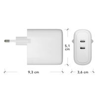 dbramante1928 re-charge | Chargeur Secteur - 2x USB-C 45 watts - Blanc