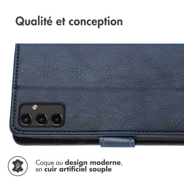 imoshion Étui de télephone portefeuille Samsung Galaxy A14 (5G/4G) - Bleu foncé