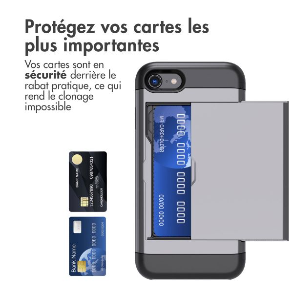 imoshion Coque arrière avec porte-cartes iPhone SE (2022 / 2020) / 8 / 7 - Gris