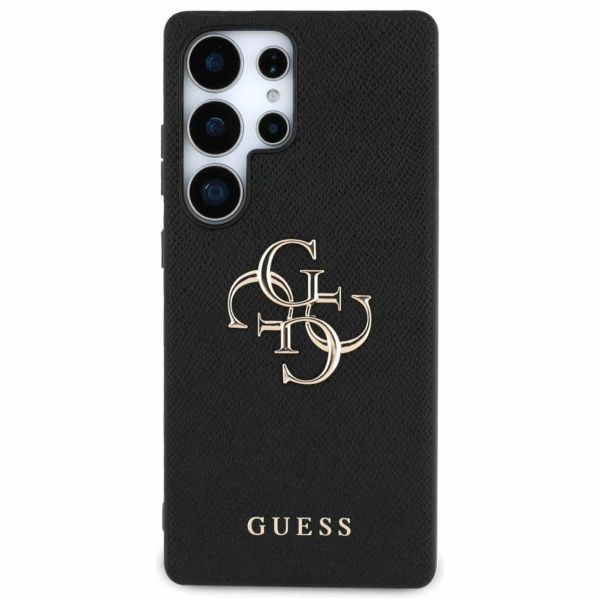 Guess Coque 4G Metal Logo Saffiano Samsung Galaxy S25 Ultra - Noir