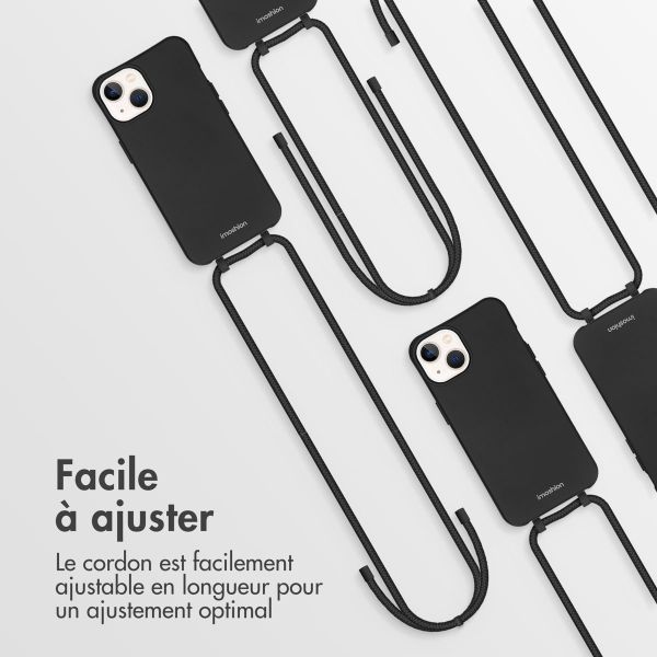 imoshion Coque de couleur avec cordon amovible Apple iPhone 13 - Noir