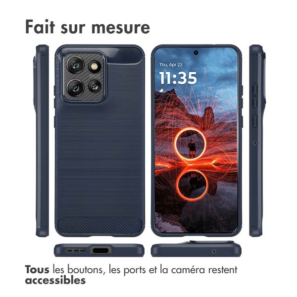 imoshion Coque Brushed Motorola Thinkphone 25 / Motorola Edge 50 Neo / Edge 60 Neo - Bleu foncé