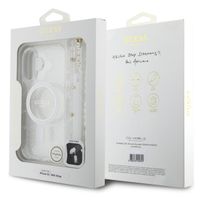 Guess MagSafe IML Glitter Case avec beads strap Apple iPhone 16 - Transparent