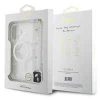 Guess MagSafe IML Glitter Case avec beads strap iPhone 16 - Transparent