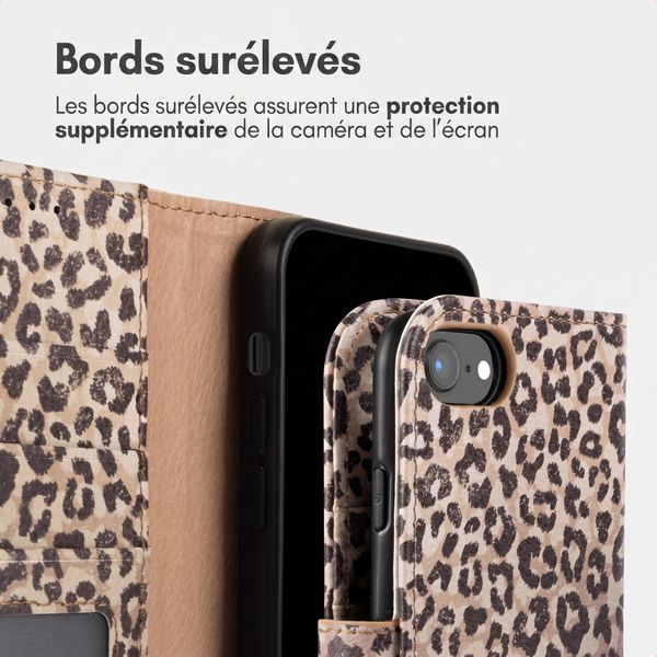 imoshion Étui de télephone portefeuille Design Apple iPhone SE (2022 / 2020) / 8 / 7 / 6(s) - Leopard Mood