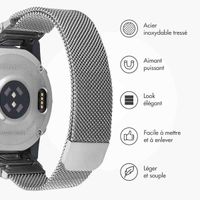 imoshion Bracelet QuickFit® Milanais  - Connexion Garmin 22 mm - Taille L/XL - Argent