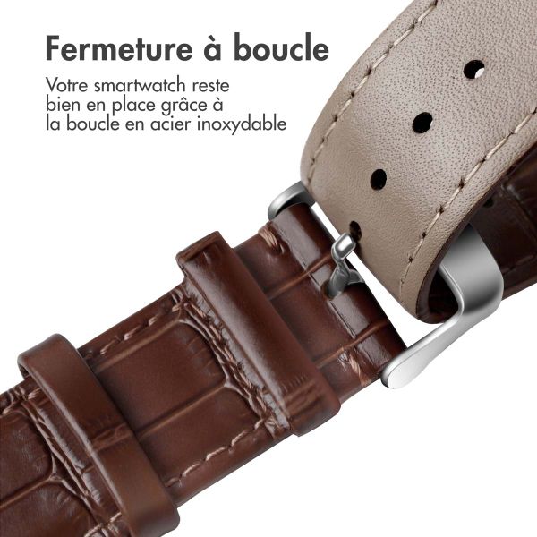 imoshion Bracelet Cuir Crocodile Apple Watch Series 1 á 9 / SE (38/40/41 mm) | Series 10 (42 mm) - Brun