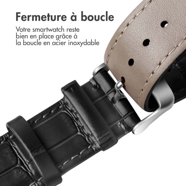 imoshion Bracelet Cuir Crocodile Apple Watch Series 1 á 9 / SE (38/40/41 mm) | Series 10 / 11 (42 mm) - Noir