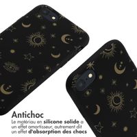 imoshion Coque design en silicone avec cordon Apple iPhone SE (2022 / 2020) / 8 / 7 - Sky Black