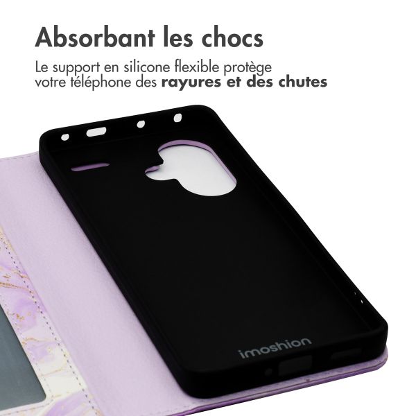 imoshion Étui de télephone portefeuille Design Xiaomi Redmi Note 13 Pro Plus (5G) - Purple Marble