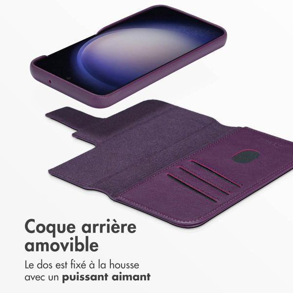 Accezz Étui de télephone portefeuille en cuir 2-en-1 avec MagSafe Samsung Galaxy S23 - Heath Purple