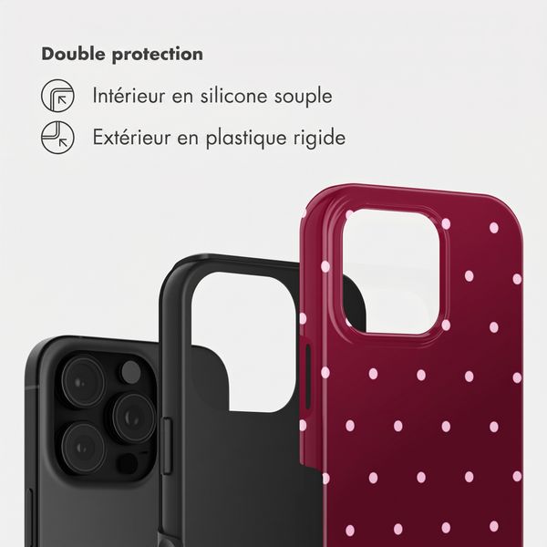 Selencia Coque arrière Vivid Apple iPhone 16 Pro - Happy Dots Burgundy