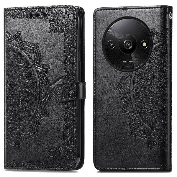 imoshion Etui de téléphone portefeuille Mandala Xiaomi Redmi A3 - Noir