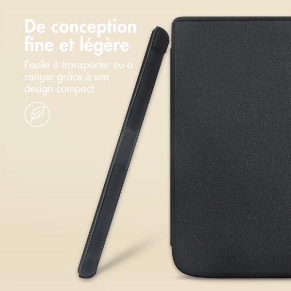imoshion Étui de liseuse portefeuille Slim Soft Pocketbook InkPad Color 3 / InkPad 4 - Noir