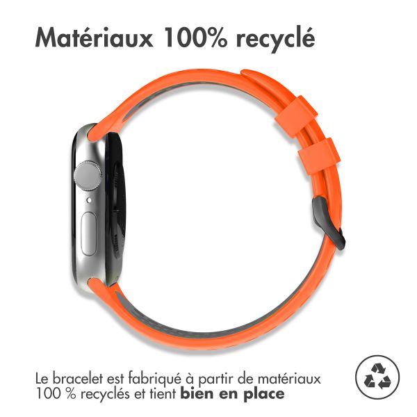 imoshion ﻿Boucle de bracelet de sport en silicone Apple Watch Series 1 á 9 / SE (38/40/41 mm) | Series 10 (42 mm) - Orange / Noir