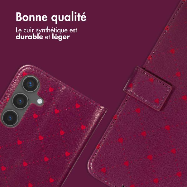 imoshion Étui de télephone portefeuille Design Samsung Galaxy S25 FE - Crush Check Coral Dust