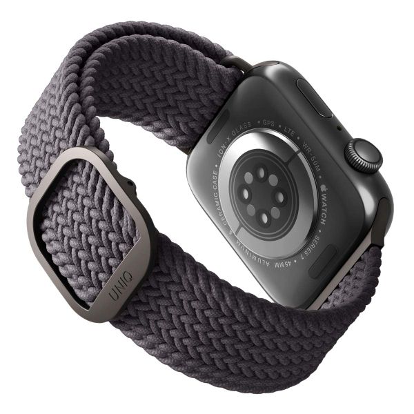 Uniq Bracelet tressé Aspen Apple Watch Series 1 t/m 9 / SE (38/40/41 mm) | Series 10 / 11 (42 mm) - Granite Grey