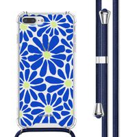 imoshion Coque Design avec cordon iPhone 8 Plus / 7 Plus - Cobalt Blue Flowers Connect