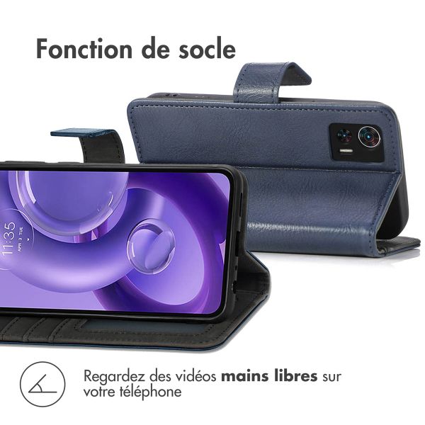 imoshion Étui de téléphone portefeuille Luxe Motorola Edge 30 Neo - Bleu foncé