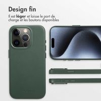 Accezz Coque arrière en cuir avec MagSafe Apple iPhone 15 Pro - Cedar Green
