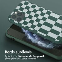 Selencia Coque design en silicone avec cordon amovible Apple iPhone 11 Pro - Irregular Check Green