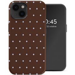 Selencia Coque arrière Vivid avec MagSafe Apple iPhone 14 - Happy Dots Chocolate