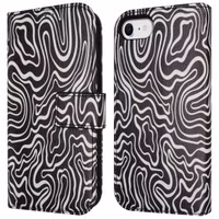 imoshion Étui de télephone portefeuille Design Apple iPhone SE (2022 / 2020) / 8 / 7 / 6(s) - Black And White