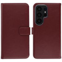 Selencia Étui portefeuille en cuir véritable Samsung Galaxy S26 Ultra - Burgundy
