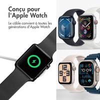 imoshion Câble de chargement Apple Watch USB-C et USB-A - 2 mètres - Blanc