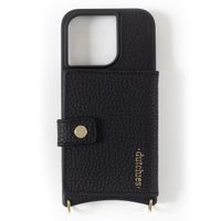 Dutchies Coque MagSafe avec porte-cartes iPhone 15 Pro Max - Cordon de téléphone non inclus - Noir