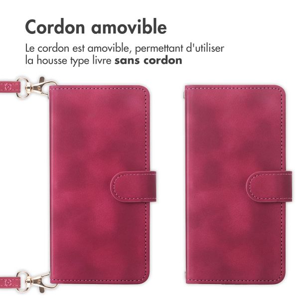 imoshion Etui de téléphone portefeuille avec cordon Samsung Galaxy S25 - Rouge