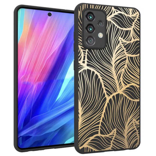 imoshion Coque Design Samsung Galaxy A52(s) (5G/4G) - Feuilles / Noir