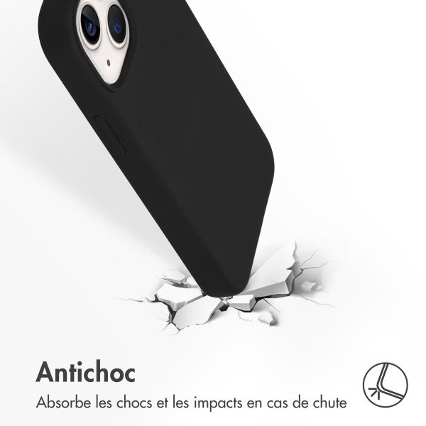 Accezz Coque Liquid Silicone avec MagSafe Apple iPhone 13 Mini - Noir