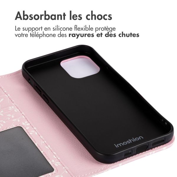 imoshion Étui de téléphone portefeuille Design iPhone 12 (Pro) - Pink Bazaar Flowers