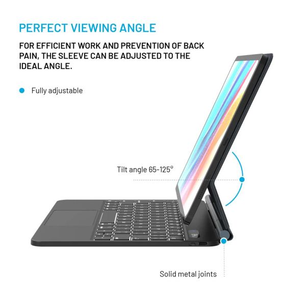 Fixed Typee Coque clavier QWERTY iPad Pro 11 (2018-2022) / Air 4 (2020) / Air 5 (2022) / Air 11 pouces (2025) M3 / (2024) M3 - Noir