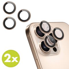 imoshion Lot de 2 protections d'objectif de caméra Apple iPhone 16 Pro / 16 Pro Max - Desert / Titanium