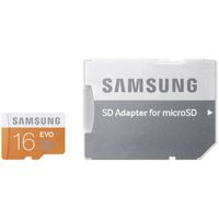 Samsung EVO Plus microSDHC 16 Go de classe 10 + adaptateur