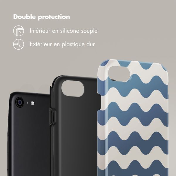 Selencia Coque arrière Vivid Apple iPhone SE (2022 / 2020) / 8 / 7 - Wave Vibes Classic Blue