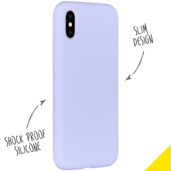Accezz Coque Liquid Silicone iPhone X / Xs - Violet