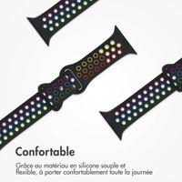 imoshion Bracelet sport⁺ Apple Watch Series 1 á 10 / SE / Ultra (2) (44/45/46/49 mm) - Taille M/L - Black Rainbow