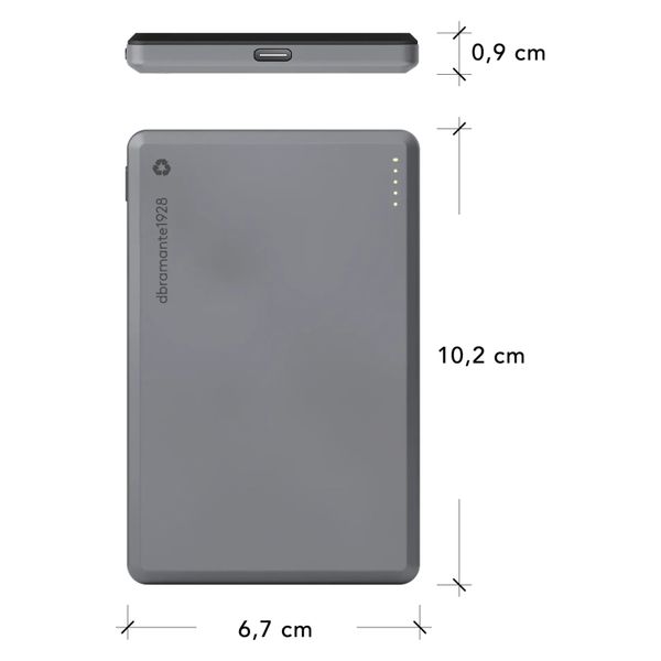 dbramante1928 Powerbank Re-charge 5.000 mAh - Batterie externe sans fil - Gris