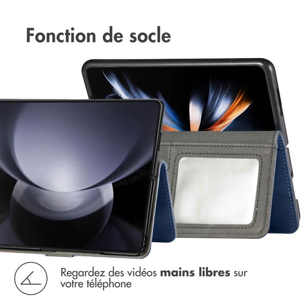 imoshion Étui de téléphone portefeuille Luxe Samsung Galaxy Z Fold 6 - Bleu foncé