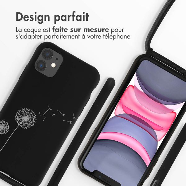 imoshion Coque design en silicone avec cordon Apple iPhone 11 - Dandelion Black