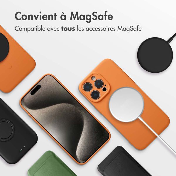 imoshion Coque Couleur avec MagSafe Apple iPhone 15 Pro Max - Neon Orange