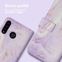 imoshion Étui de télephone portefeuille Design Huawei P30 Lite - Purple Marble