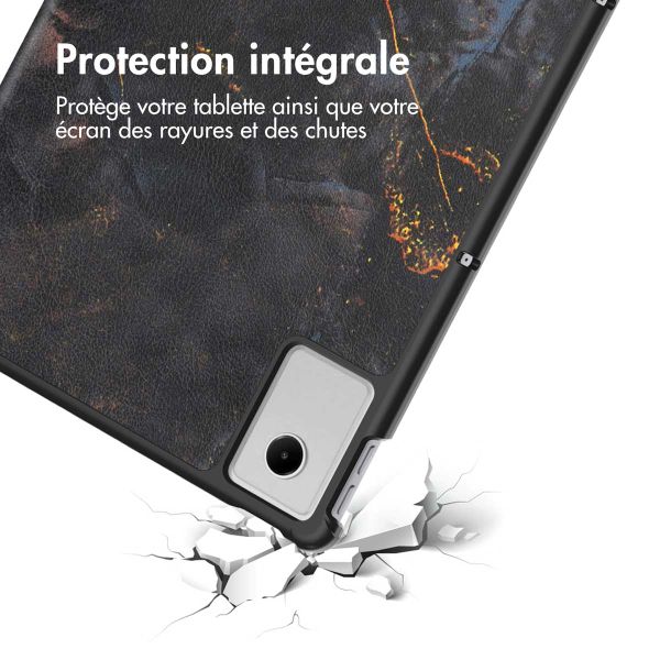 imoshion Coque tablette Design Trifold Lenovo Idea Tab Plus - Black Marble