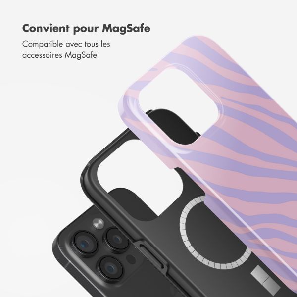 Selencia Coque arrière Vivid Tough avec MagSafe iPhone 15 Pro - Zebra Light Pink Lilac