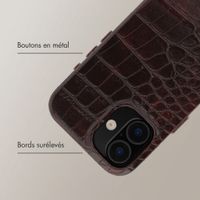 Selencia Coque arrière Croco avec MagSafe Apple iPhone 16 - Choco Brown
