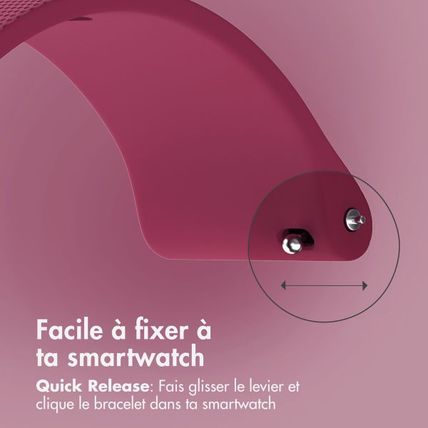 imoshion Bracelet sport en silicone avec boucle - Connexion universelle 20 mm - Fuchsia